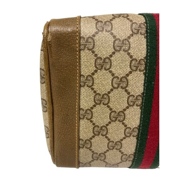 Vintage Gucci Boston Bag Logo Pattern Brown PVC Bag Handbag Sherryline - Picture 6 of 14